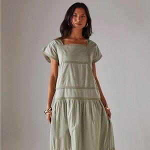 Warehouse Sage Green Midi Dress